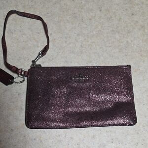 Coach Shimmering Clutch in Dark Purple